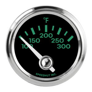 2-1/16" Oil Temperature Gauge | 100-300F 90° Sweep | Porsche 356 Design