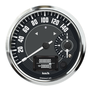 4-1/2" Dual GPS Speedometer + Tachometer + TS/HB | 140 km/h / 8K RPM | VW Design