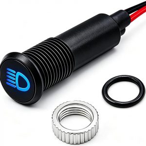 8mm 12V LED Metal High Beam Dash Warning Indicator Light