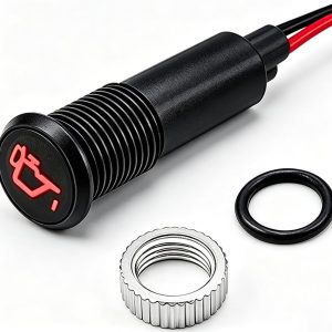 8mm 12V LED Metal Oil Pressure Dash Warning Indicator Light