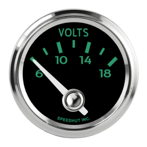2-1/16" Volt Gauge | 6-18V 90° Sweep | Porsche 356 Design