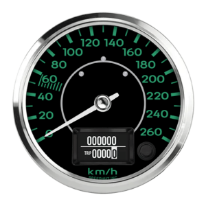 4" GPS Speedometer + TS/HB | 260 km/h | Metric | Porsche 356 Design
