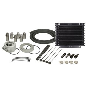 13 Row Series 9000 Plate & Fin Engine Oil Cooler Kit with Sandwich Adapter