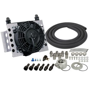 15 Row Atomic Cool Plate & Fin Remote Engine Oil Cooler Kit, -8AN