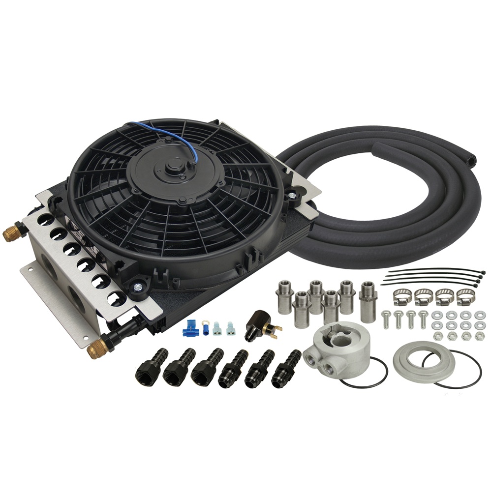 16 Pass Electra-Cool Remote Engine Oil Cooler Kit, -8AN Inlets